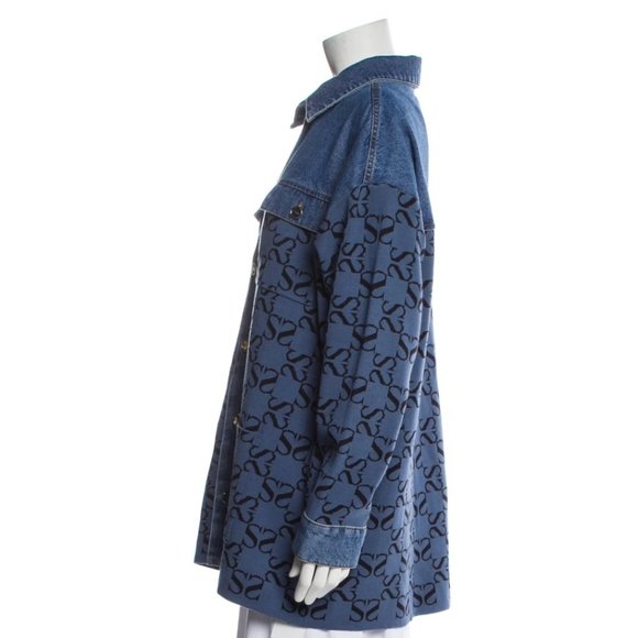 Sandro Printed Jean Jacket oversized S/M NWT - Picture 2 of 12